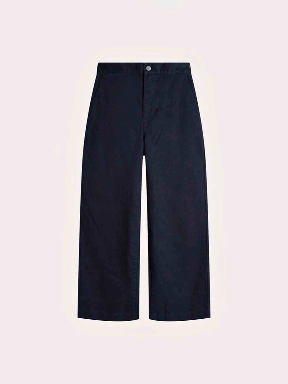 Oak + Fort Wide Leg Cotton Pants in Black Size Medium